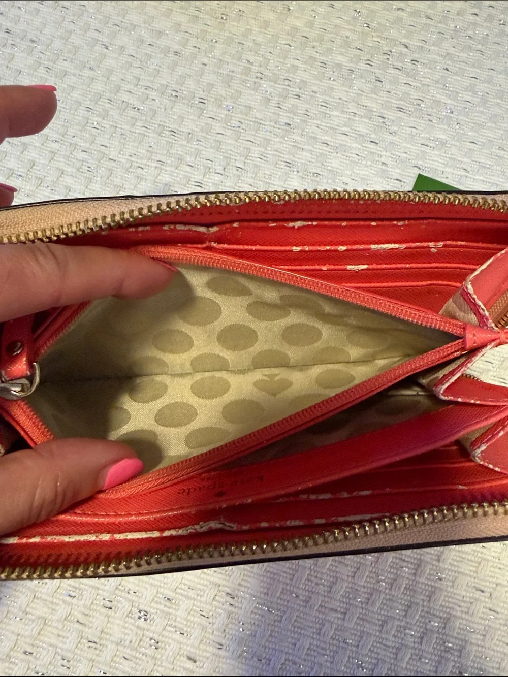 kate spade Flamingo Print Zip Wallet - Pink, Coral